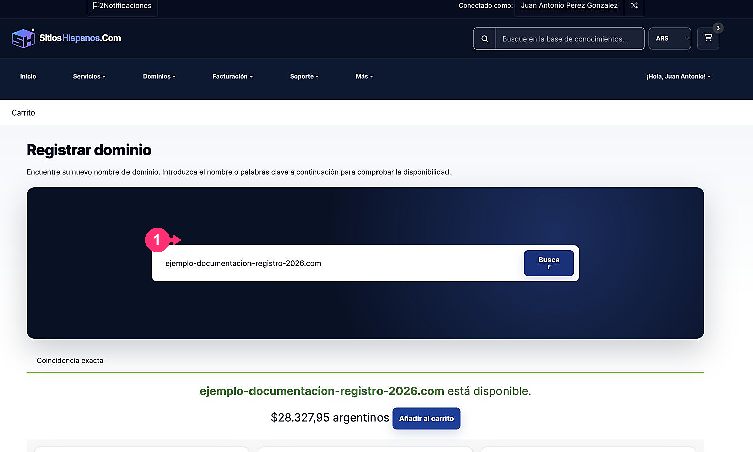 Resultado de disponibilidade de domínio